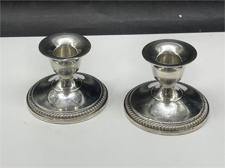 SOLID STERLING CANDLESTICK -  PAIR