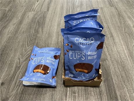 6 PACKS OF CACAO THERAPY PEANUT BUTTER DARK CHOCOLATE CUPS