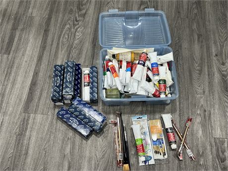 LOT OF PAINTING SUPPLIES