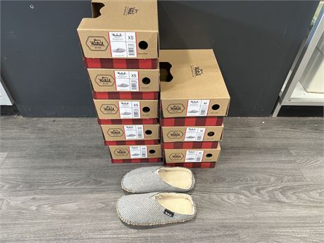 8 NEW PAIRS OF WOOLRICH SLIPPERS - SIZE LADIES 6-7 / 10-11
