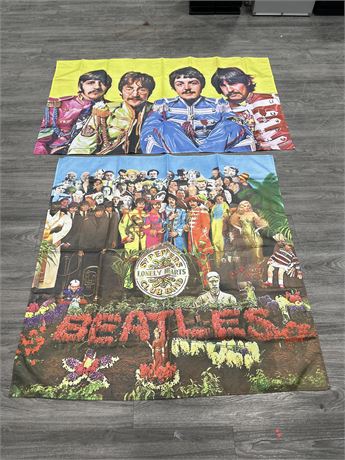 2 LARGE BEATLES BANNERS - 46”x48”