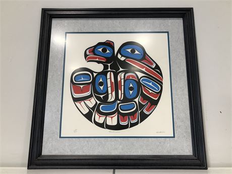 LIMITED EDITION TUCK REID SIGNED INDIGENOUS PRINT 1995 27X27”