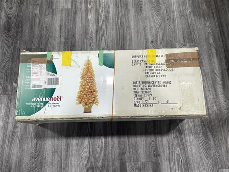 6FT PRE-LIT GOLD TINSEL TREE IN BOX