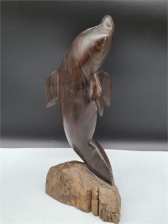 LARGE WOODEN DOLPHIN CARVING (5.5"Height)