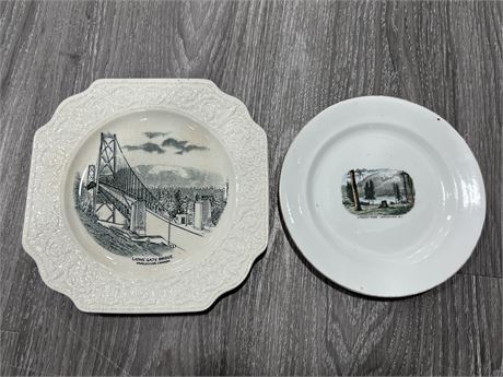 1920s STANLEY PARK PLATE & EARLY LIONS GATE BRIDGE PLATE