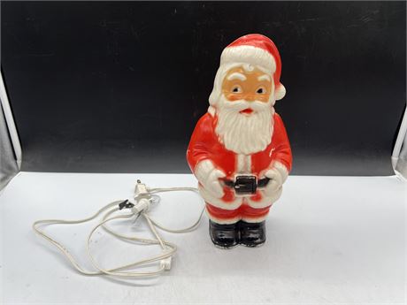 1970’s BLOW MOLD SANTA CLAUS COIN BANK W/ EXTRA LIGHT - 12” TALL