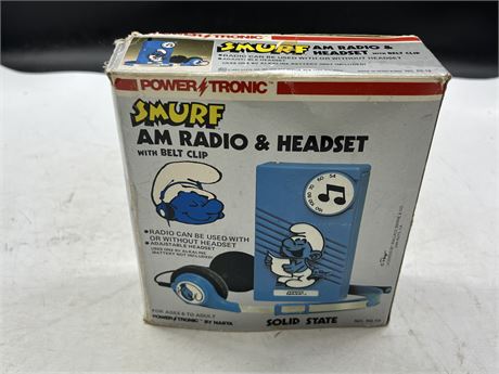 1983 SMURF AM RADIO & HEADSET