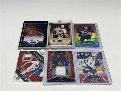 6 NHL ROOKIE PATCH / AUTO / #’d CARDS