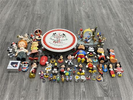 LOT OF DISNEY COLLECTABLES - RUBBER FIGURINES, CHRISTMAS DECOR/ORNAMENTS, ETC.