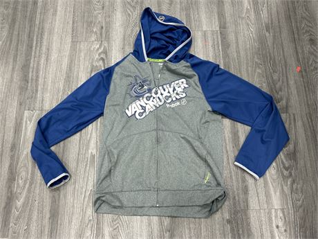 VANCOUVER CANUCKS TEAM ISSUED ZIP UP HOODIE - SIZE L