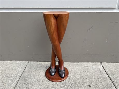 PAIR OF WOODEN CARVED LEGS - WINDOW DISPLAY - STAMPED H40 - 31” TALL