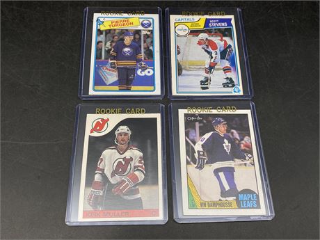 (4) 1980s NHL ROOKIE CARDS