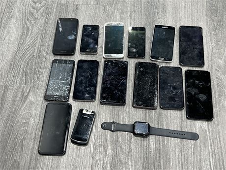 LOT OF PHONES / ELECTRONICS FOR PARTS - AS IS