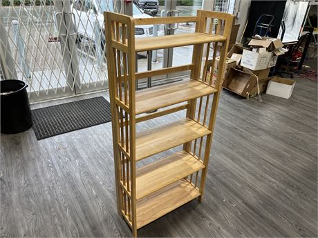 5 TIER COLLAPSABLE WOOD SHELF (62” tall)