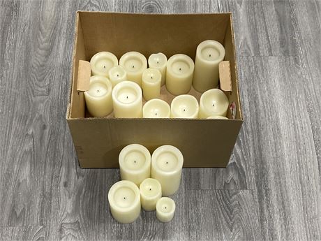 BOX OF ELECTRIC CANDLES (TALLEST IS 6.5”)