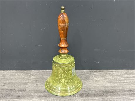 LARGE REPRODUCTION TITANIC HAND BELL - 16” TALL