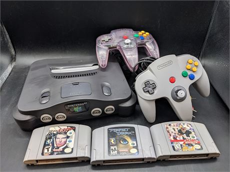 N64 CONSOLE AND GAMES - TESTED & WORKING