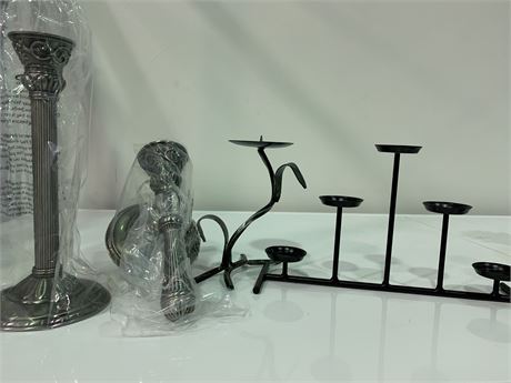 NEW METAL CANDLE HOLDERS (in box)