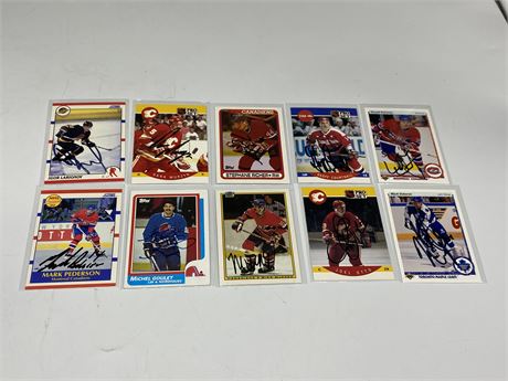 10 AUTOGRAPHED NHL CARDS