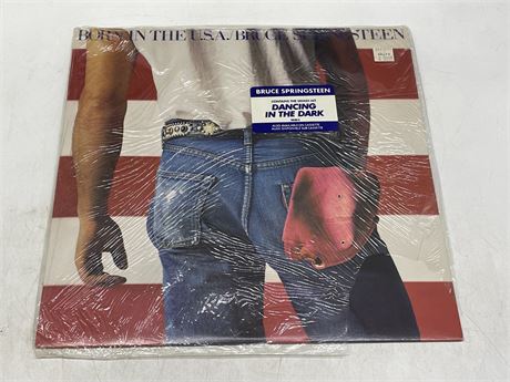 SEALED OLD STOCK - BRUCE SPRINGSTEEN - BORN IN THE U.S.A. W/ HYPE STICKER &
