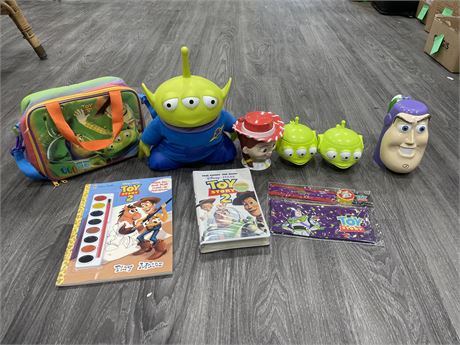 TOY STORY MUGS, VIDEO, PAINT BOOK, BAG, ETC