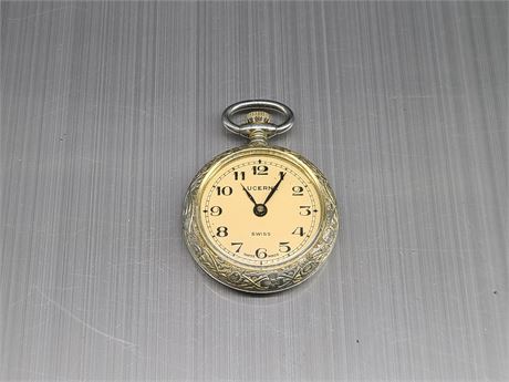 VINTAGE SILVER LUCERNE SWISS PENDANT WATCH, MECHANICAL, WIND UP (Working)