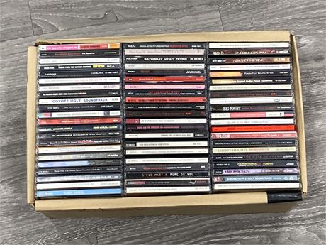 BOX OF OVER 60 MOVIE SOUNDTRACK CDS - ALL GOOD TITLES - EXCELLENT TO NM