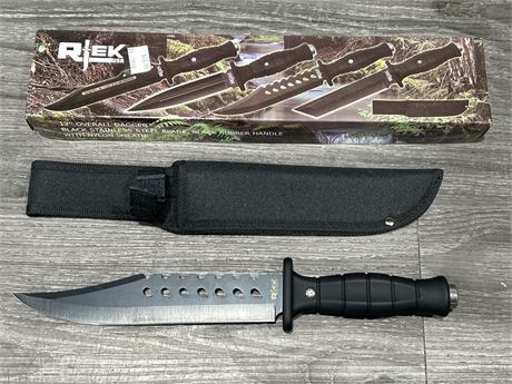 NEW RTEK KNIFE W/ SHEATH - 12” LONG