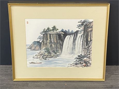 VINTAGE SIGNED ASIAN PAINTING (23”X19”)