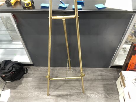 VINTAGE BRASS PICTURE EASEL 10”x16”x48”