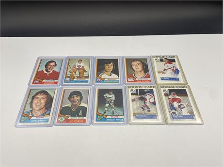(7) 73’-74’ OPC HOCKEY CARDS + 3 NEWER CARDS