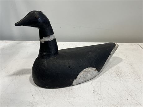 EARLY BRANT CARVED DUCK DECOY (16” wide)