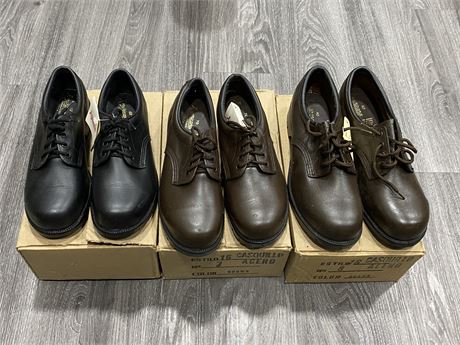 3 NEW PAIRS OF AMERICANA STEEL TOE DRESS SHOES