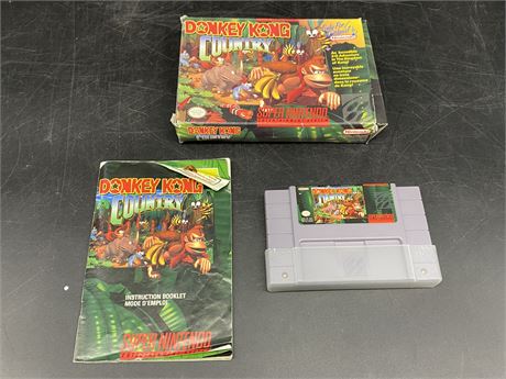 DONKEY KONG COUNTRY (SNES) W/BOX & BOOKLET