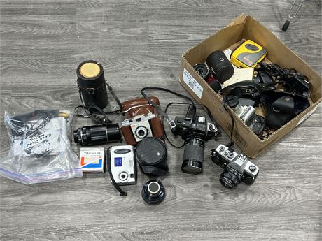 LOT OF CAMERAS & ACCESSORIES - AS IS