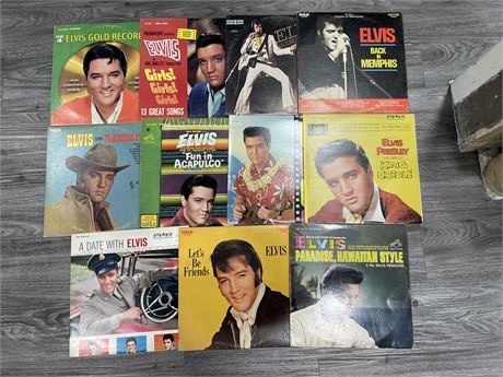 11 ELVIS RECORDS (SOME SCRATCHED)