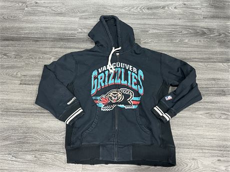 VANCOUVER GRIZZLIES MITCHELL & NESS ZIP UP HOODIE SIZE 2XL
