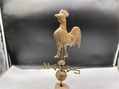 VINTAGE COPPER ROOSTER WEATHERVANE - 16” TALL