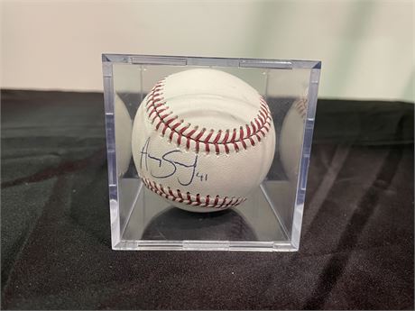 SIGNED AARON SANCHEZ MLB BASEBALL IN CASES
