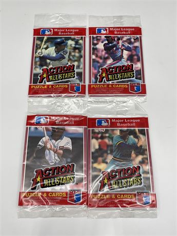4 FACTORY SEALED 1984 DONRUSS PUZZLE/CARDS PACKS