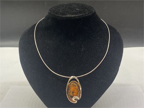 925 STERLING BALTIC AMBER NECKLACE (18”)