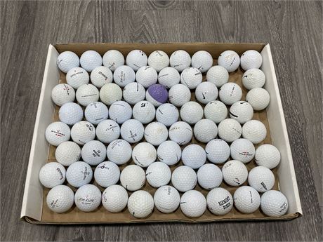 TRAY OF 70 USED GOLF BALLS
