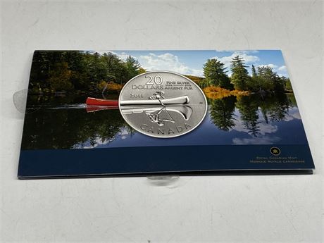 ROYAL CANADIAN MINT 2011 $20 FINE SILVER CANOE COIN