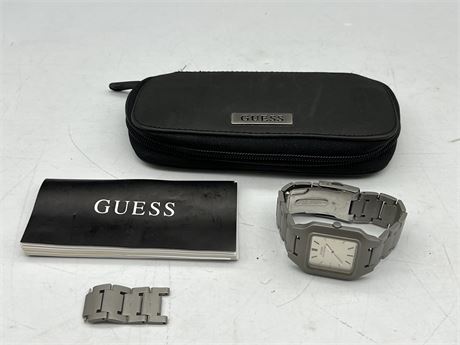GUESS WATCH W/CASE & ACCESSORIES