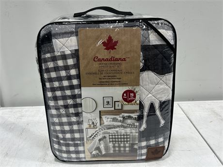(NEW) CANADIANA 3 PIECE QUILT SET KING SIZE