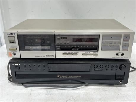 SONY CASSETTE DECK & SONY DISC PLAYER