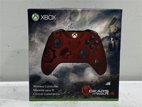 XBOX 1 CONTROLLER LIMITED EDITION GEARS OF WAR 4 IN BOX - UNTESTED