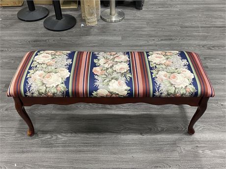 FLORAL WOODEN BENCH (44”X15”X17”)