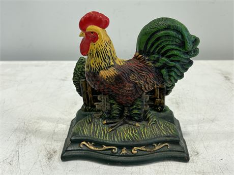 CAST IRON ROOSTER NAPKIN HOLDER (7.5” tall)