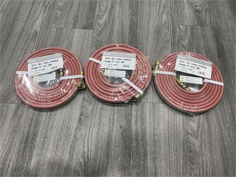 (3 NEW) THERMOID 3/16” RG TULINE WELDING HOSES